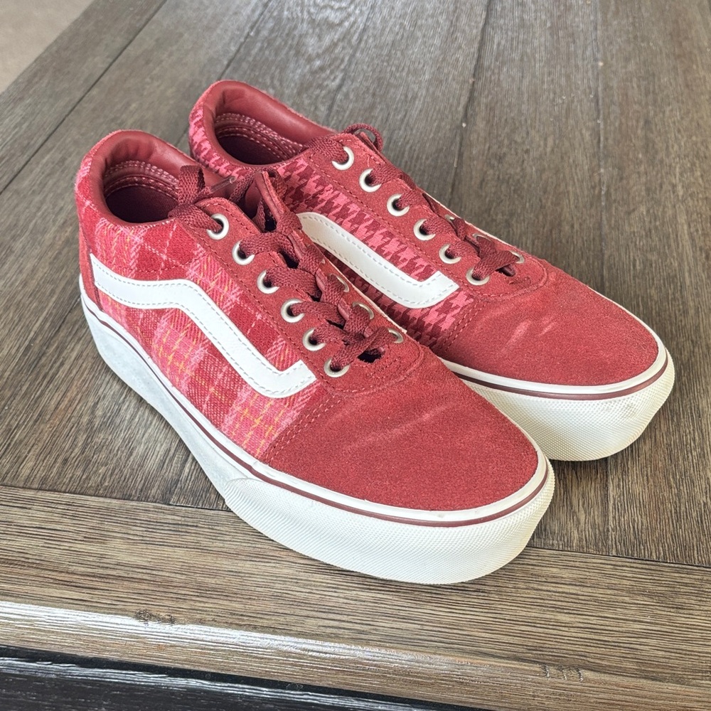 Vans Red and White Women's Sneakers